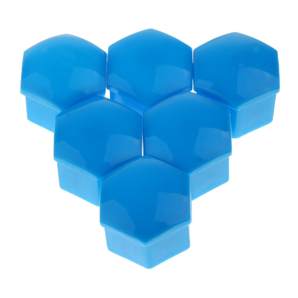 20x Car Vehicle Wheel Tyre Hub Screw Bolt Nut 19mm Dia Cap Covers Blue