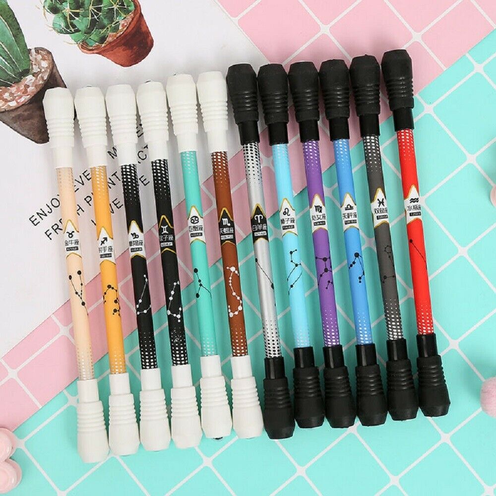 Non-Slip Coated Spinning Ballpoint Pen Gaming Rolling Playing Rotating AU