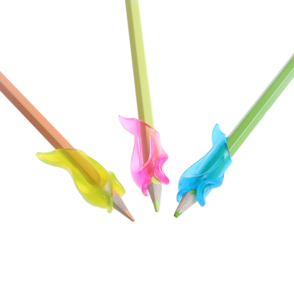 3X dolphin children pencil holder pen writing aid grip posture correction .l8
