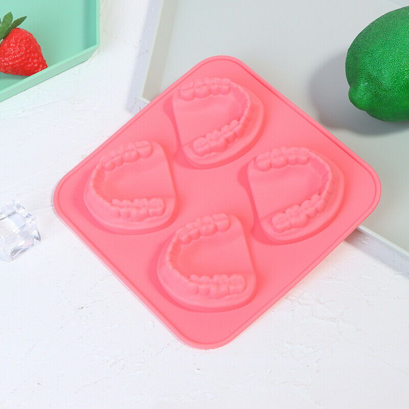 Denture Shaped Ice Cube Tray Silicone Ice Trays/Chocolate Molds Baking Mo.l8