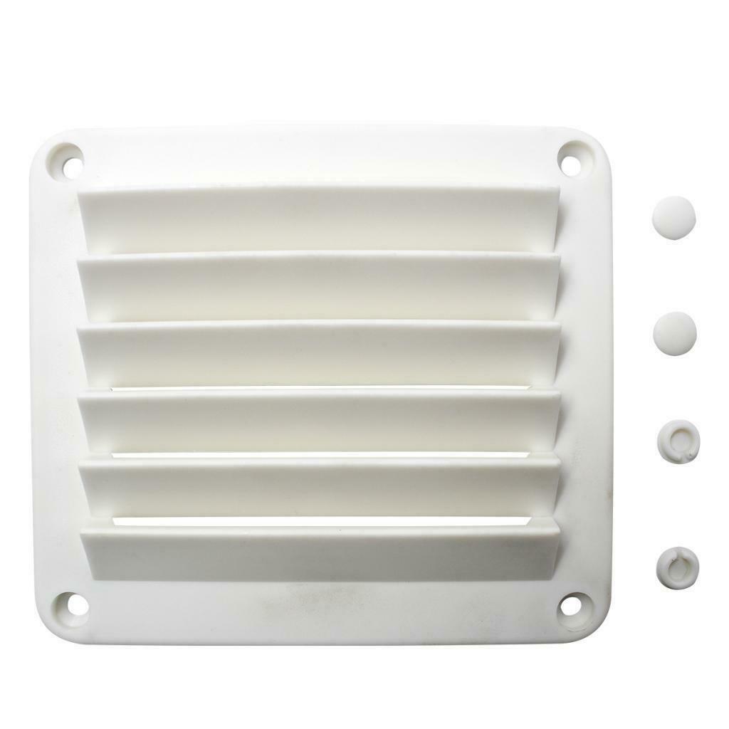 2x White ABS Louvered Plastic Vent 5-1/2inch x 4-7/8inch for Boat