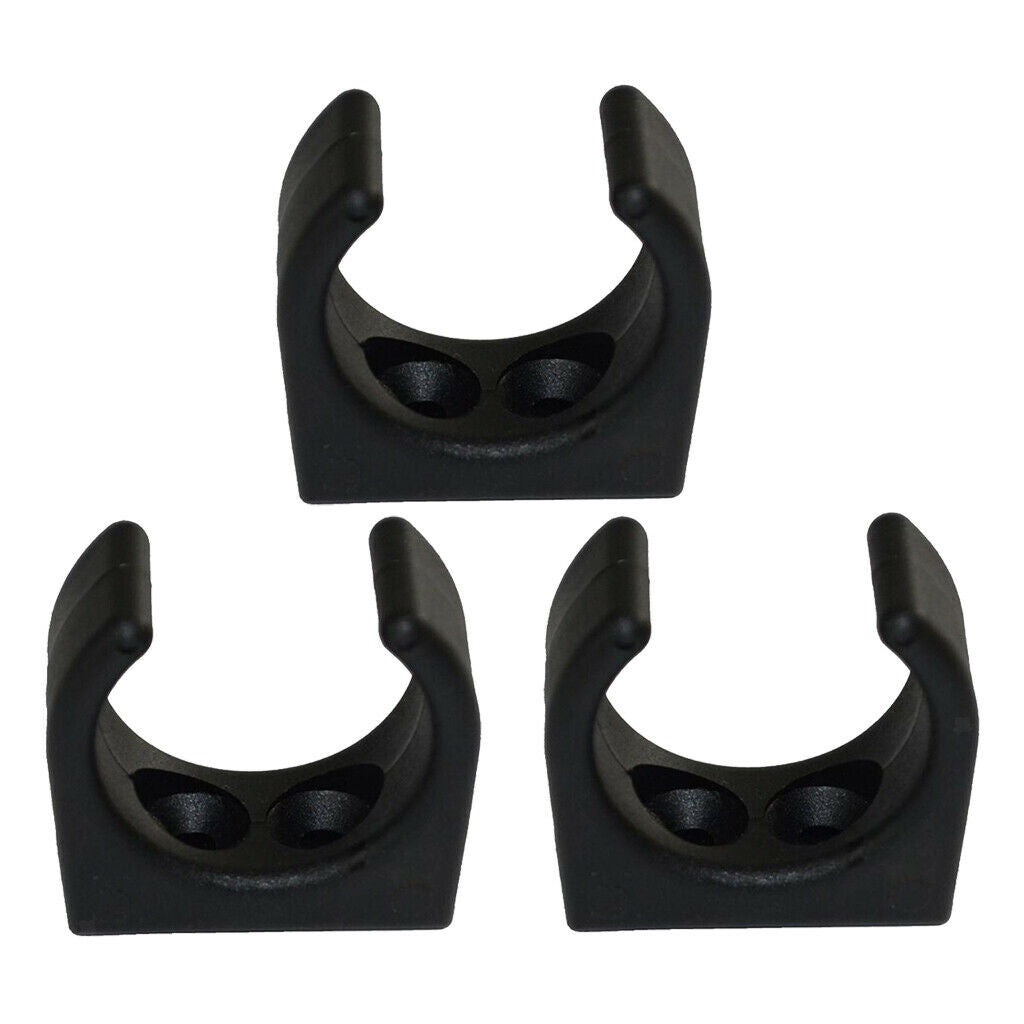 3x Nylon Storage Clips Paddle Pole Holder Hooks Stowing Bracket Clamps Black