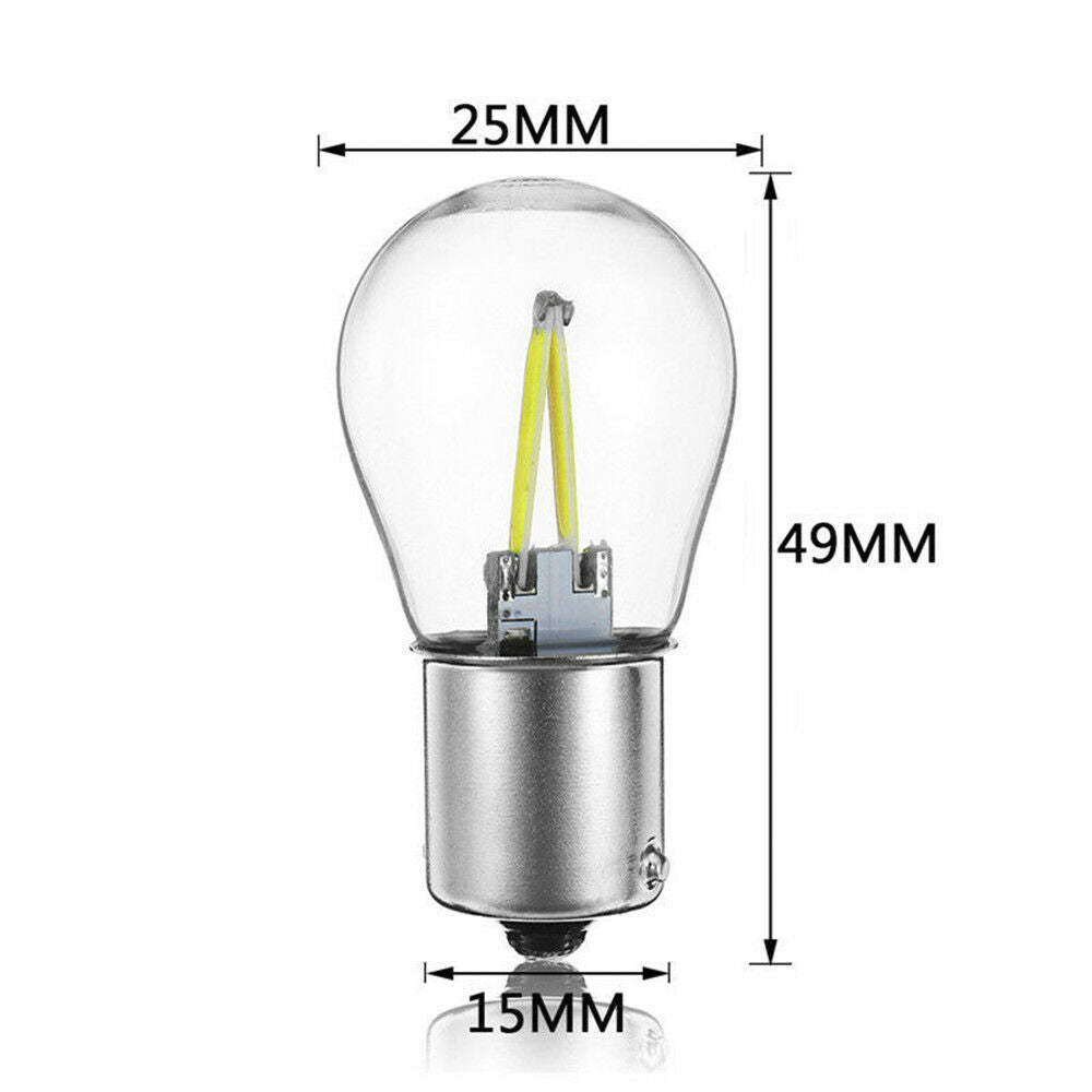 1156 BA15S P21W COB White LED Turn Signal Reverse Light Lamp Bulbs DC 12V-24V US