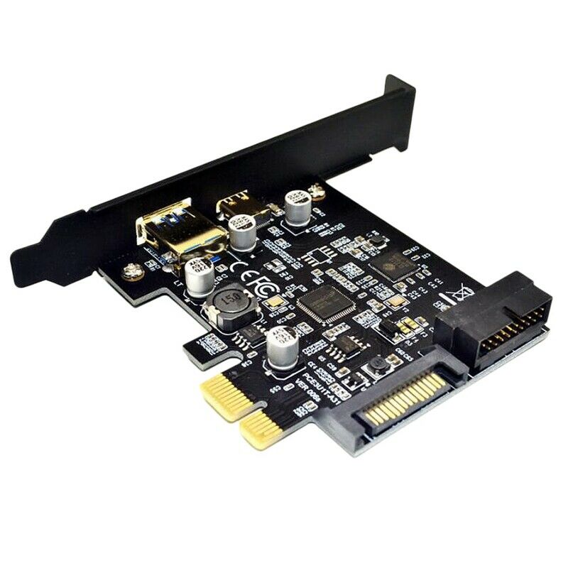 USB3.0 Type-C Front Adapter Card C-Type Plug 19PIN ASMeida 1042A P2H2