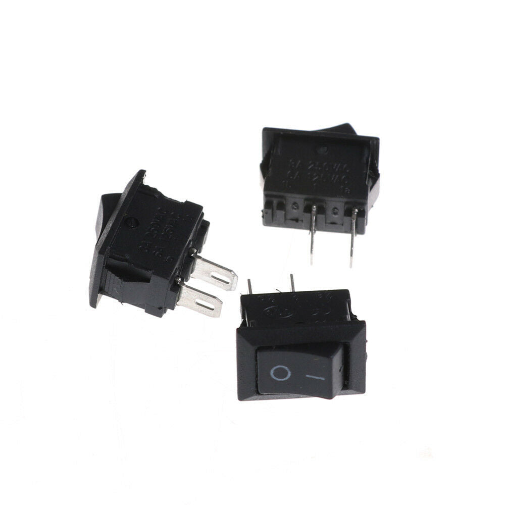 10x 10*15MM Small Black Rocker Switch KCD1-11 250VAC/3A 6A 125V AC 2P Switc WF