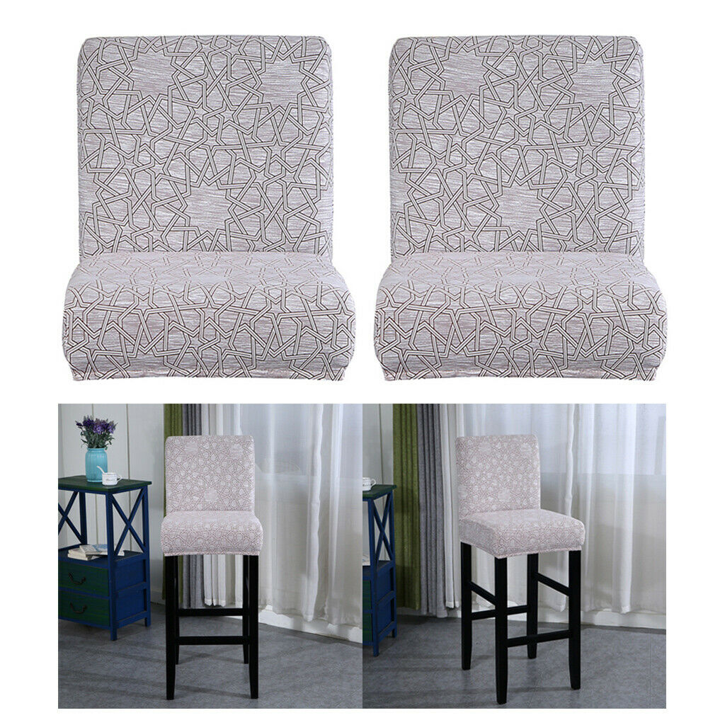 2pcs Spandex Dining Room Chair Covers Bar Counter Side Stool Slipcovers