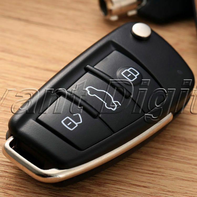 Black Folding Flip Remote Key Fob Shell Case For  A2 A3 A4 A6 A6L A8 TT