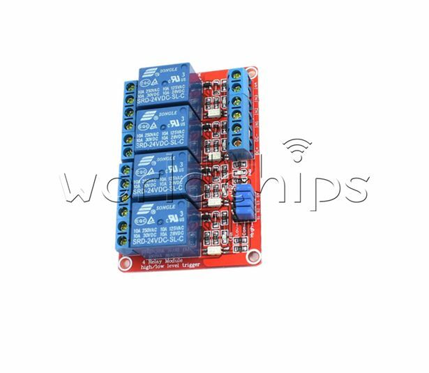 24V 4-Channel Relay Module with Optocoupler H/L Level Triger for Arduino