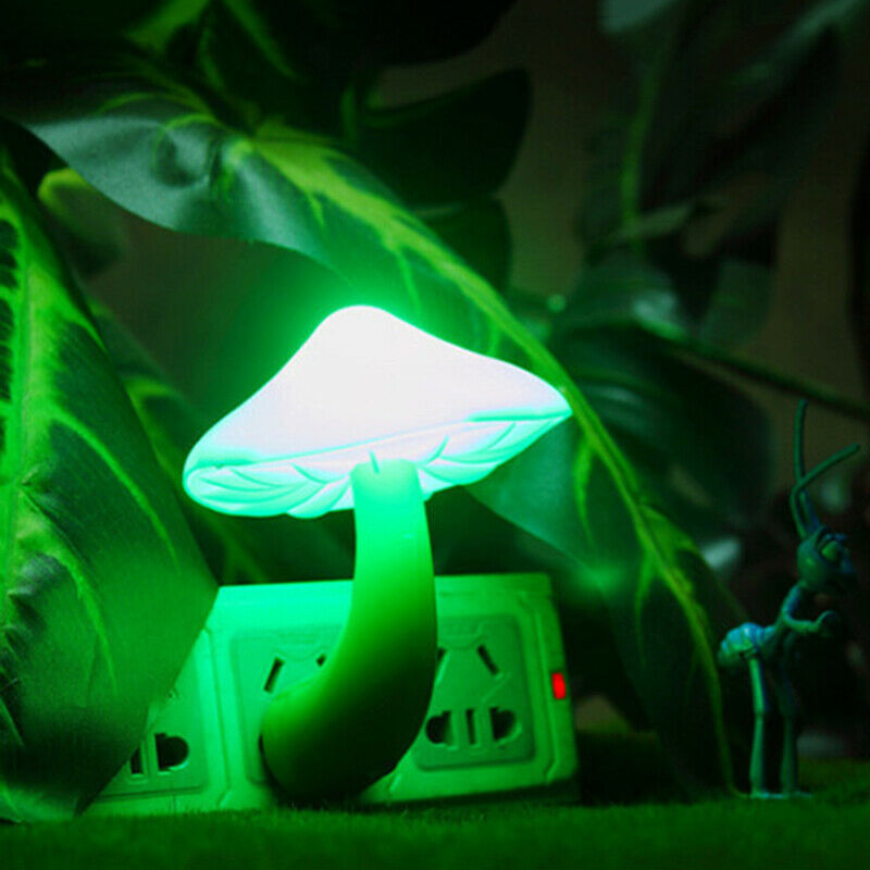 Mushroom Shape LED Night Light Baby Bedroom Lamp Living Room Light Decor US Plug