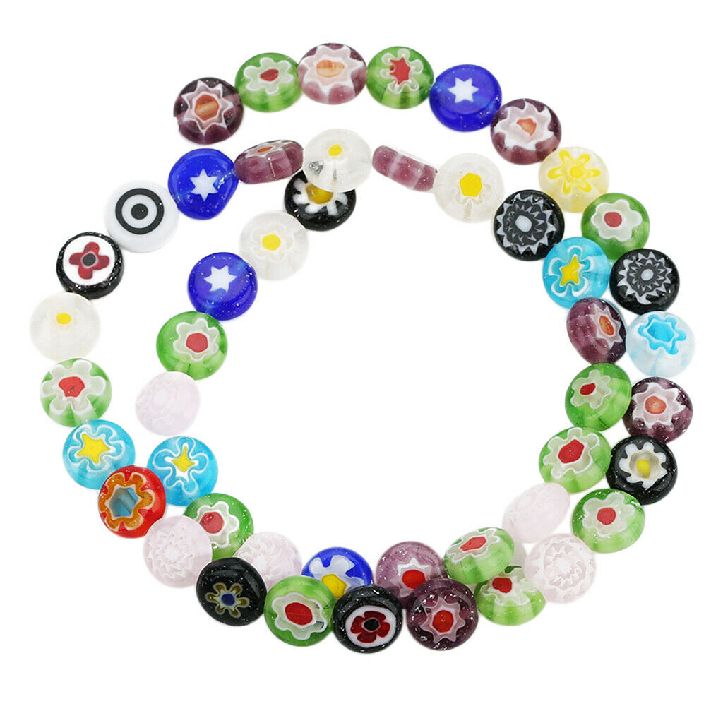 Glass Spacer Beads Bulk Colorful Buttons for DIY Jewelry 8MM, Apx48 Pieces
