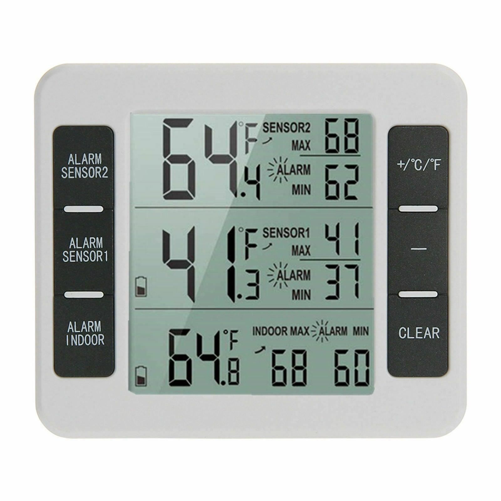 Wireless Digital Refrigerator Thermometer with Audible Alarm Min/Max Record
