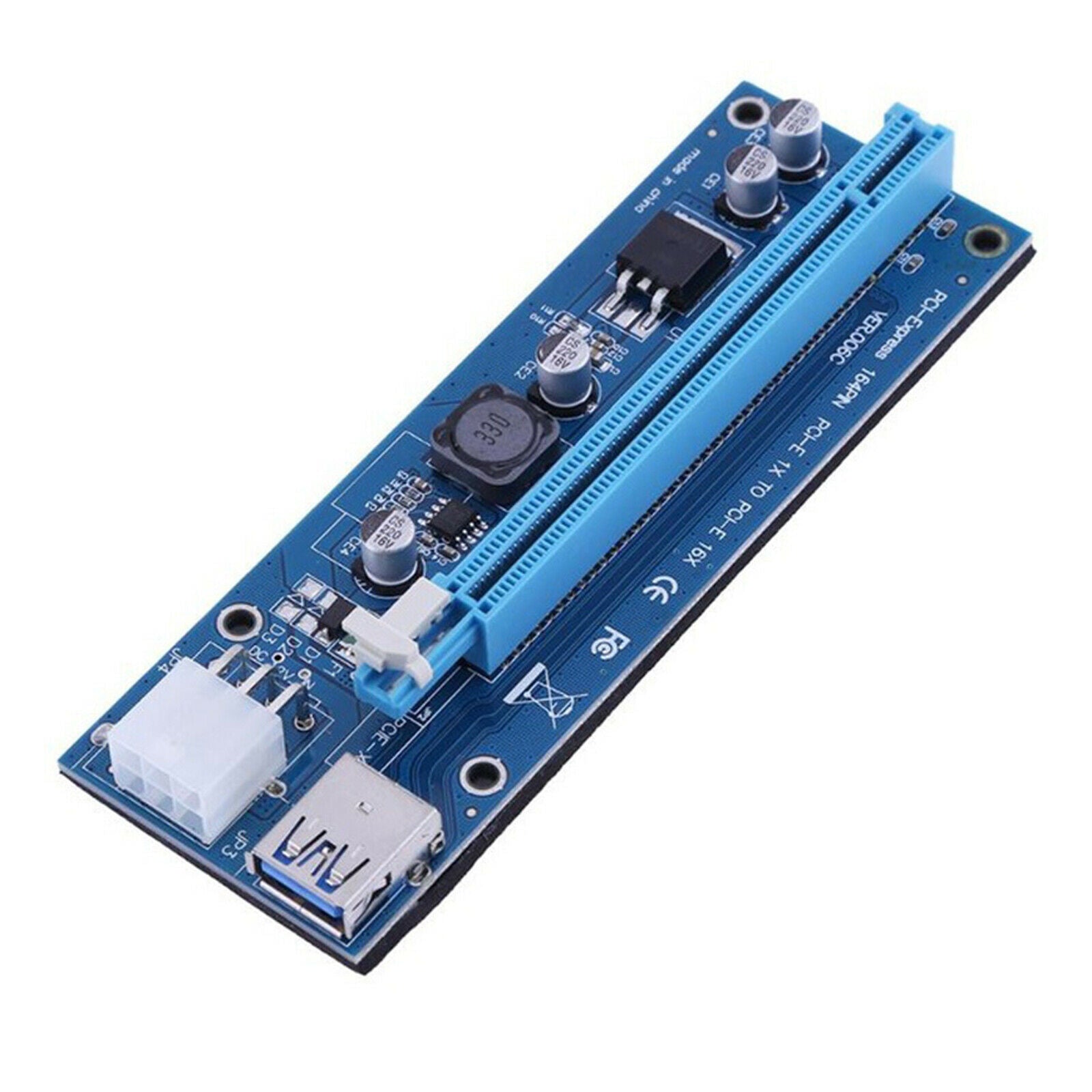 VER006C PCI-E GPU Riser Card 6Pin SATA Power Adapter for Bitcoin Miner