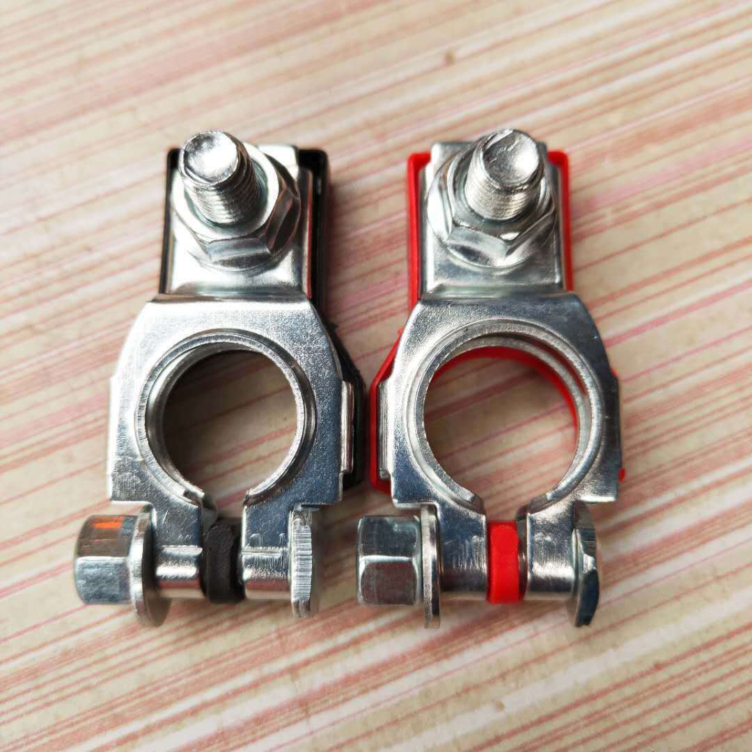 1Pair Copper Battery Terminal Pile Head Clamp Clips Connector Negative Positive