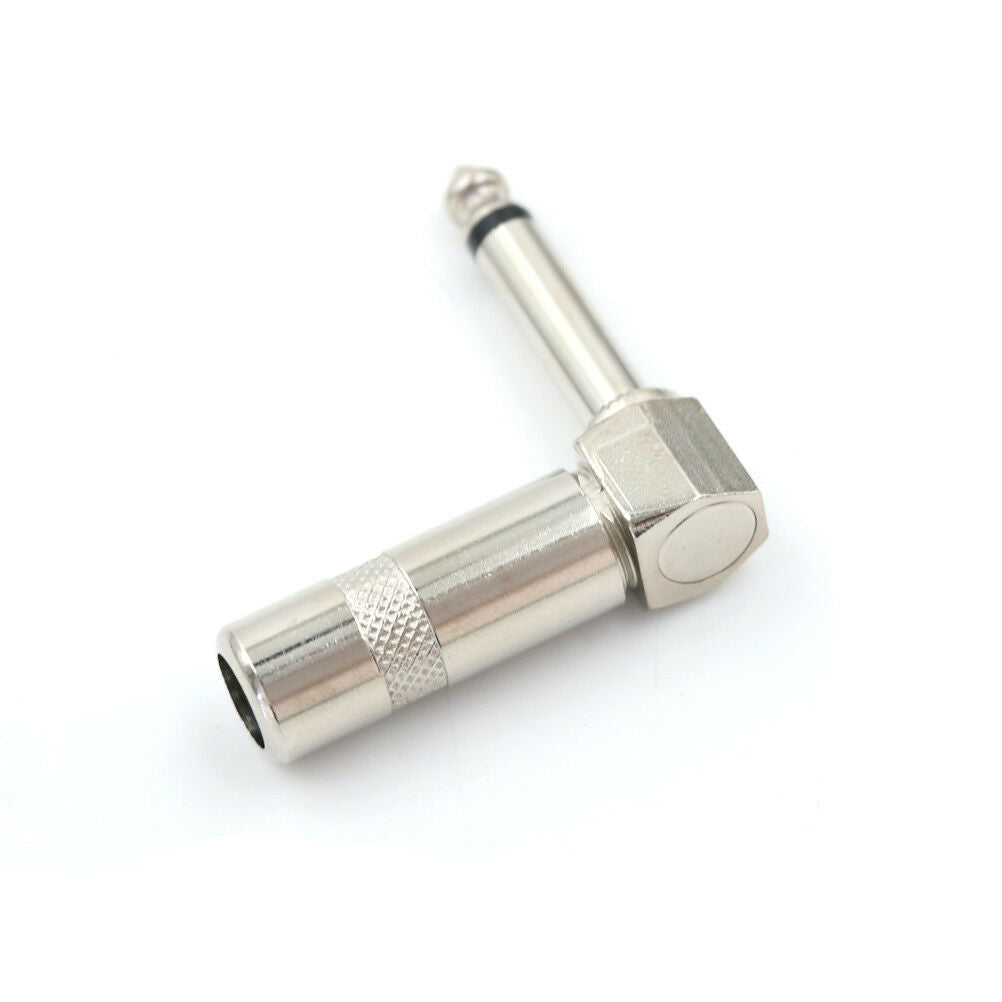 4x 90 Degree Right Angle 6.35mm 1/4" Male for Mono Phone Jack Plug Audio .l8