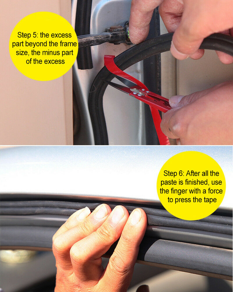 Universal 5M B Type Car Door Edge Trim Rubber Seal Strip Anti-dust Weatherstrip