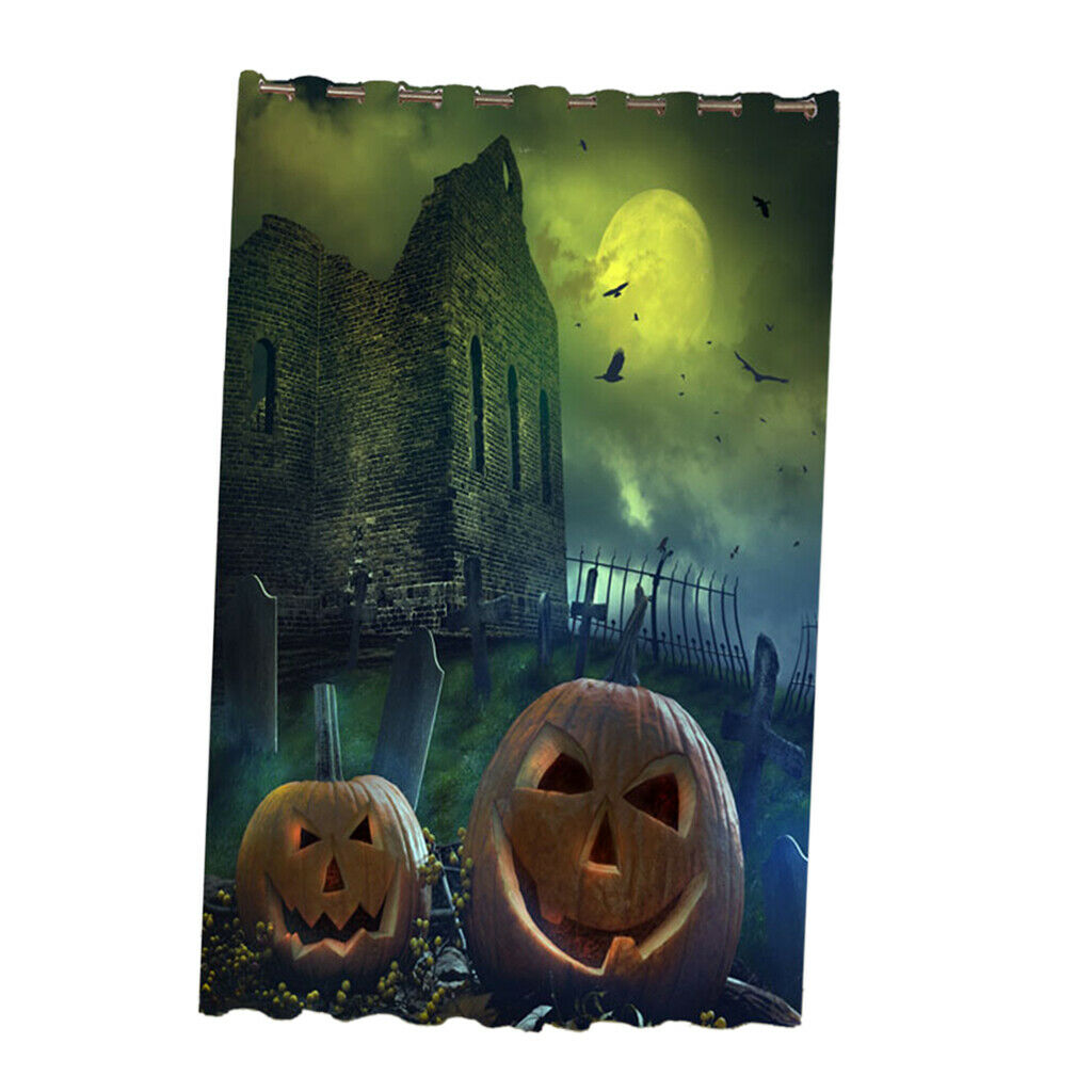Waterproof Halloween Window Curtain Bathroom Shower Curtain  2#200x200cm
