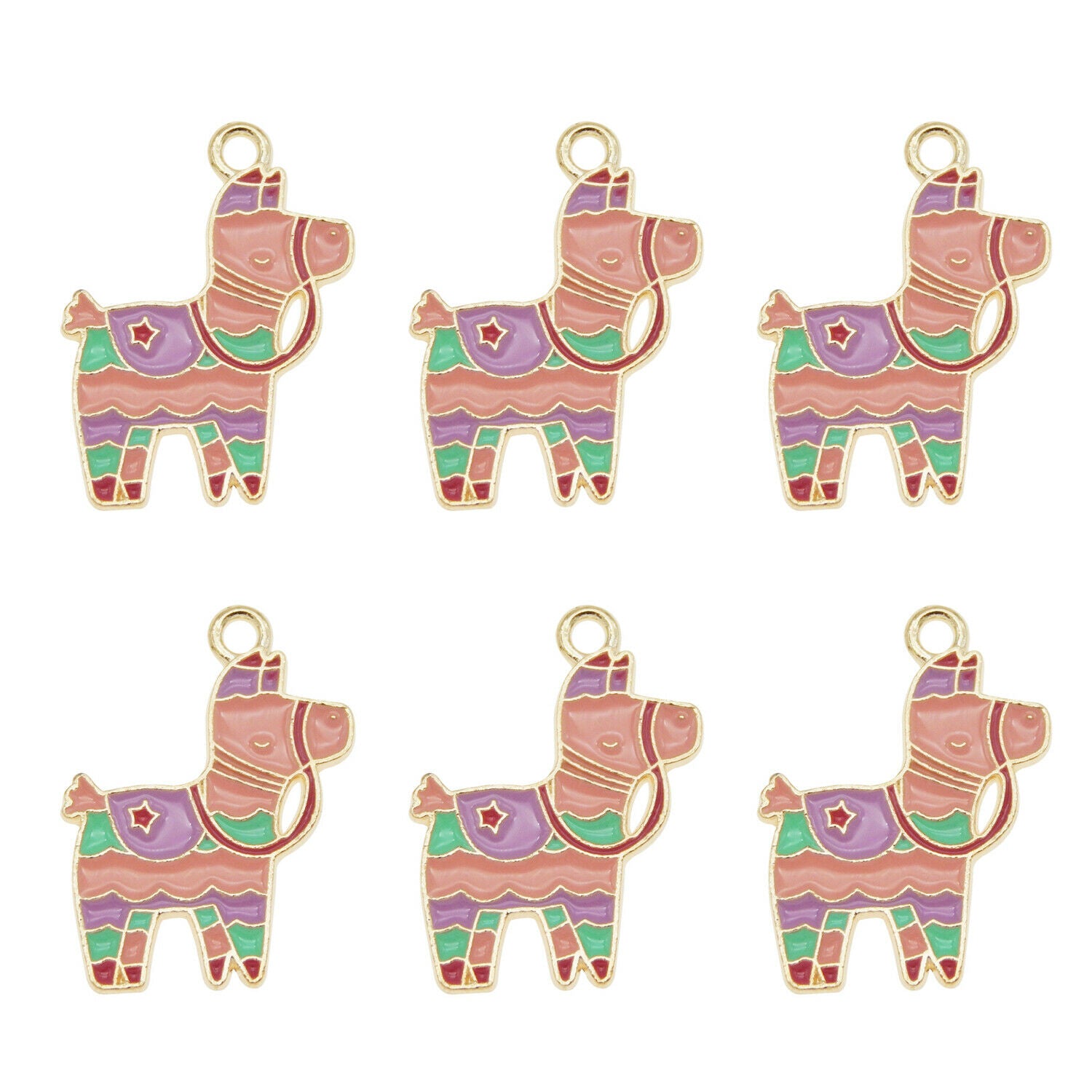 16pcs 27x19mm Enamel Mixed Colors Horse Alloy Pendant Charms DIY Accessories