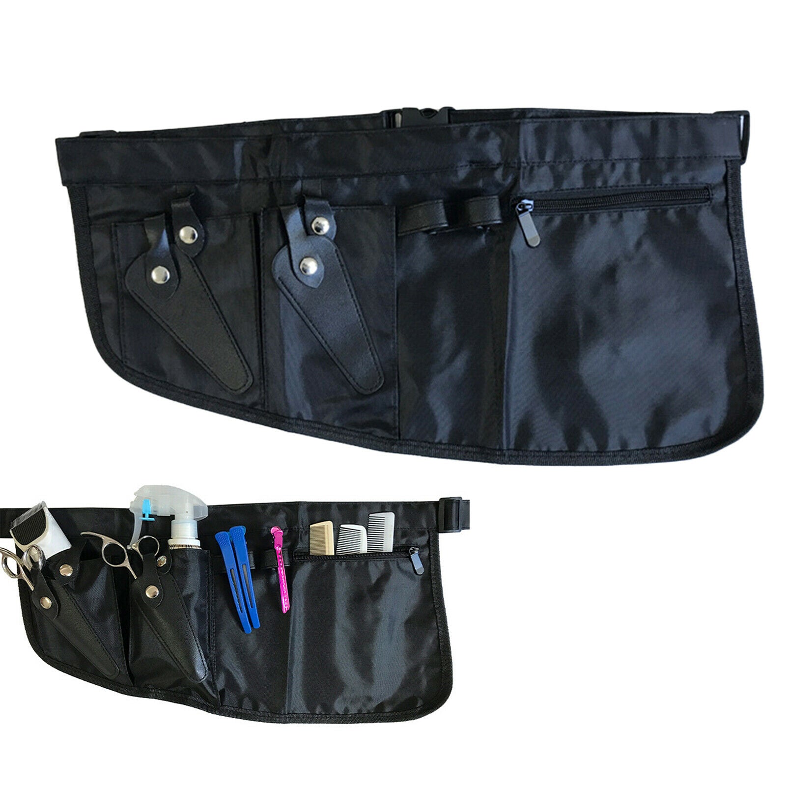 Hair Stylist Barber Accessories Tool Belt Black Adjustable Salon Pouch Black