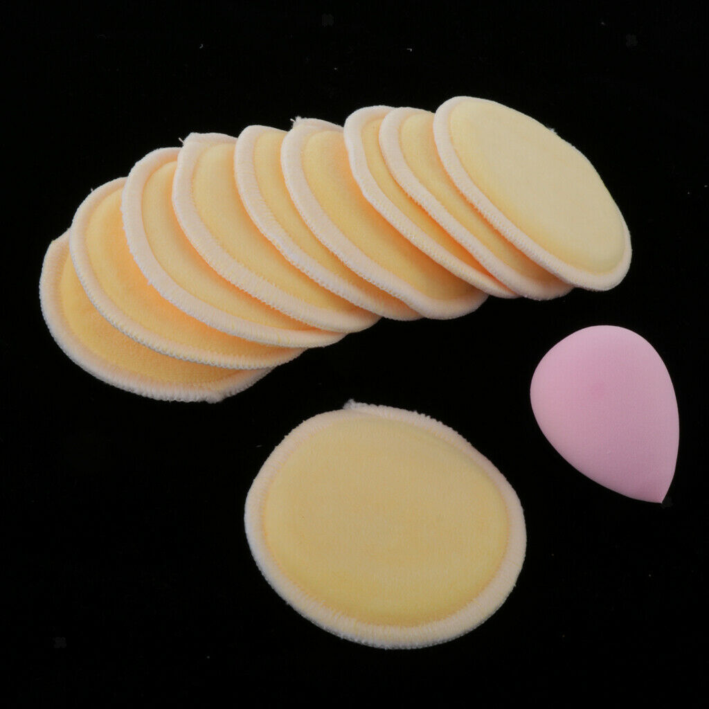 Reusable Washable Facial Exfoliating Puffs Makeup Remover Cotton Pads Yellow