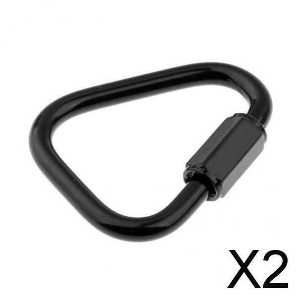 2X Triangle Stainless Steel Carabiner Outdoor Camping Keychain Quick Link  5mm