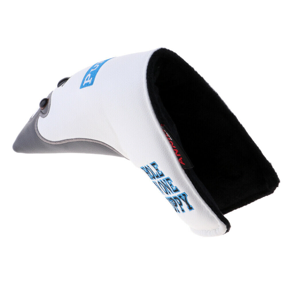 Golf Mallet Putter Head Cover Dog Pattern  Protector Closure L-Shape