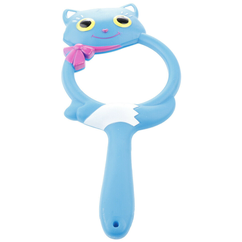 Handheld Kids Blue Cat Pattern Magnifying Glasses Portable Reading Magnifiers
