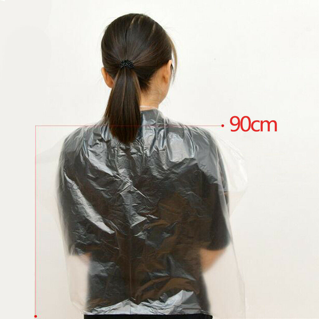 100x Disposable Hairdressing Capes Barber Home Shawls Apron w/ 8x Hair Clips