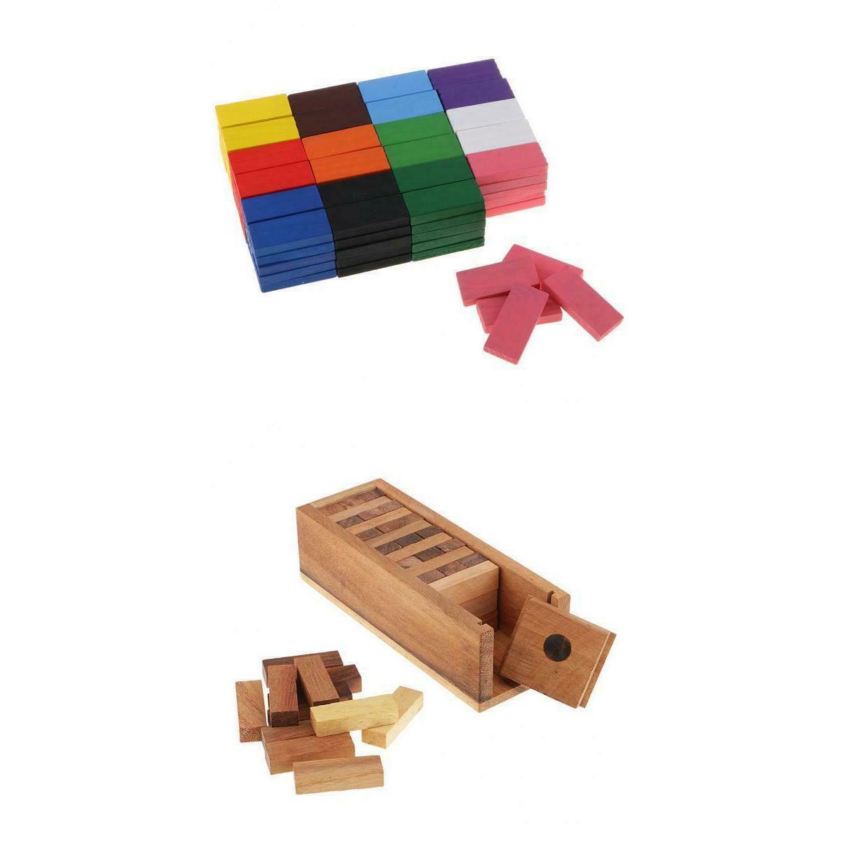 120pcs Wooden Dominos Block + Tower Wood Block Stacking Family Game for Kids
