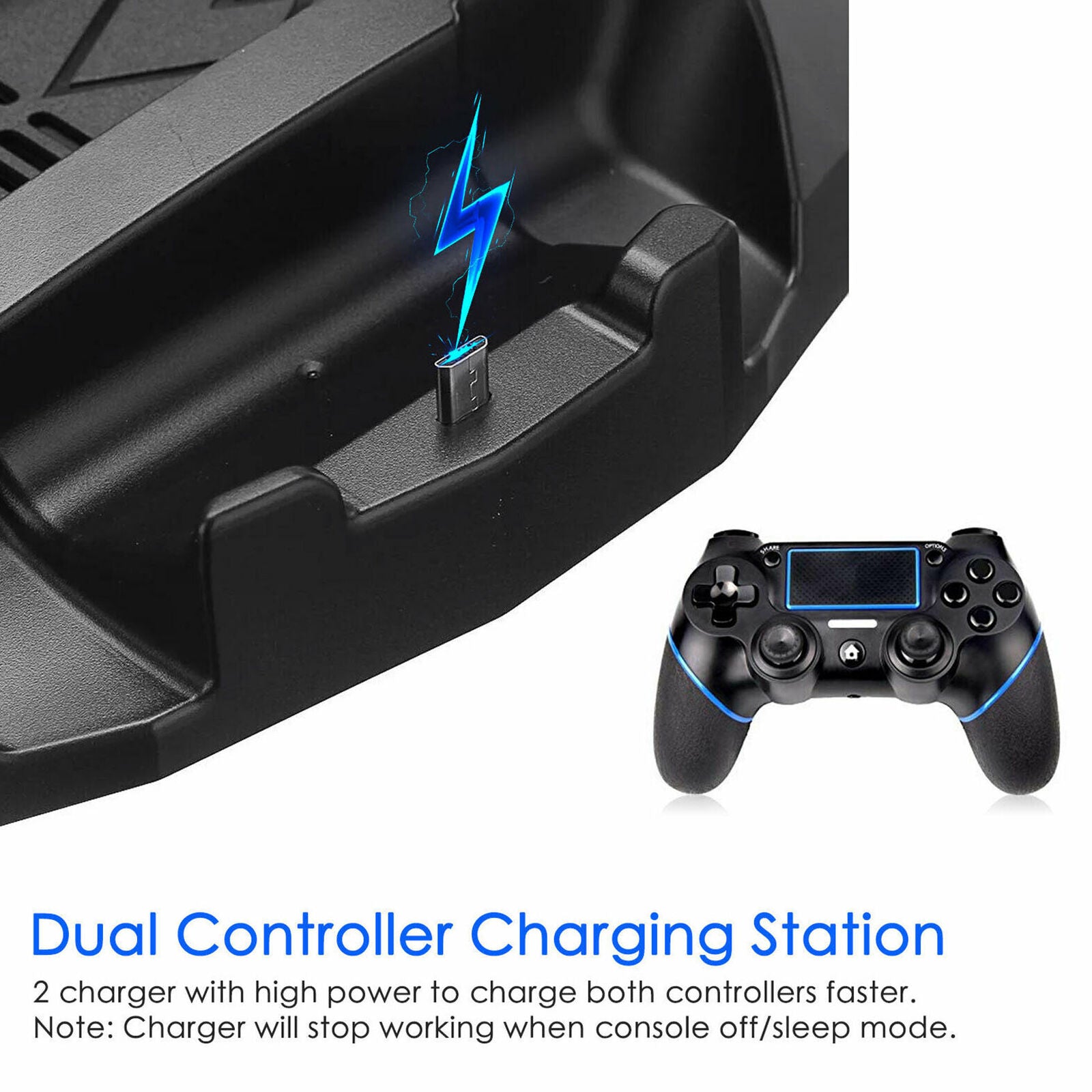 PS4 Vertical Stand Cooling Fan Controller Charging Station for PlayStation 4