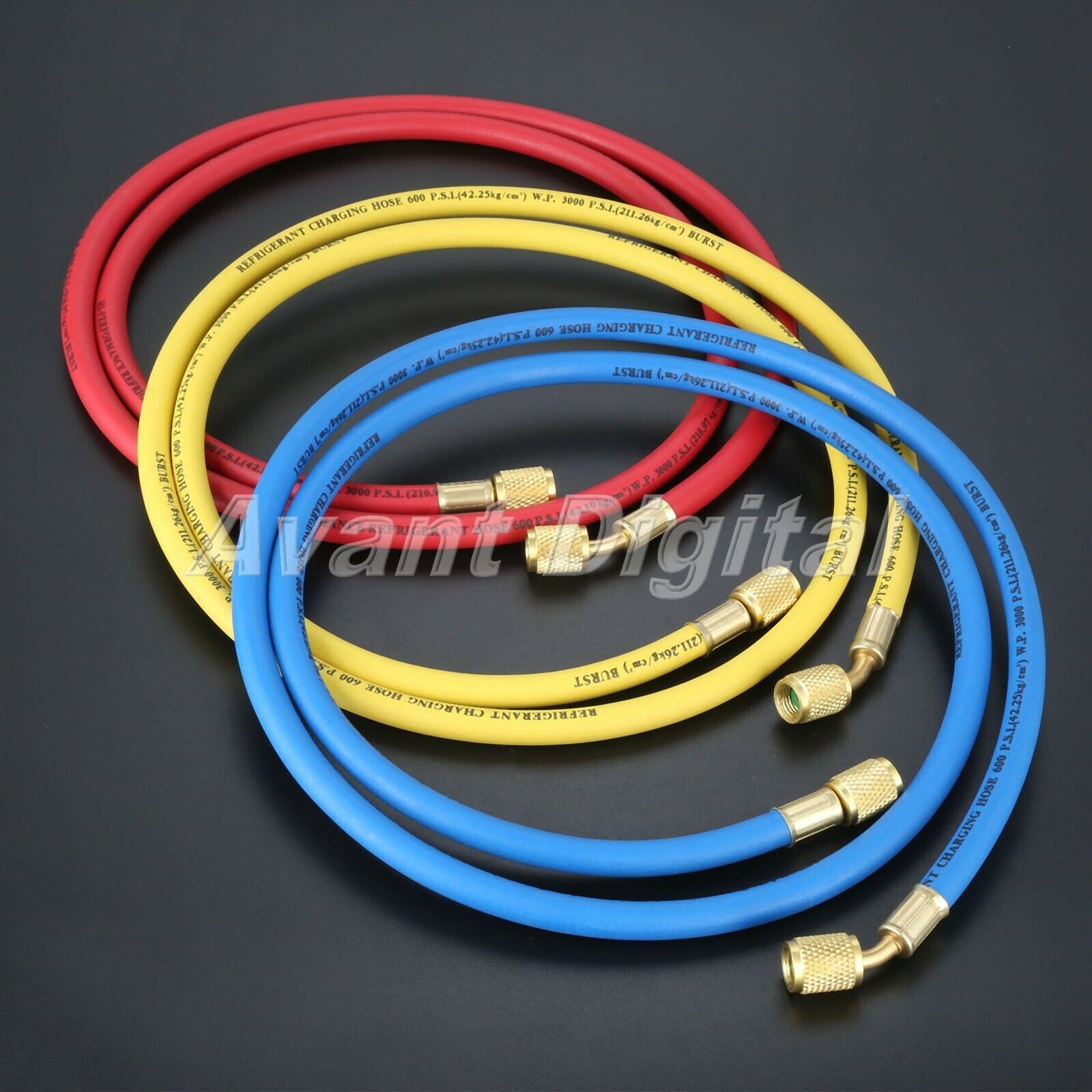 Car HVAC Manifold Gauge AC Refrigeration Test w/5ft Charging Hoses R134a R22