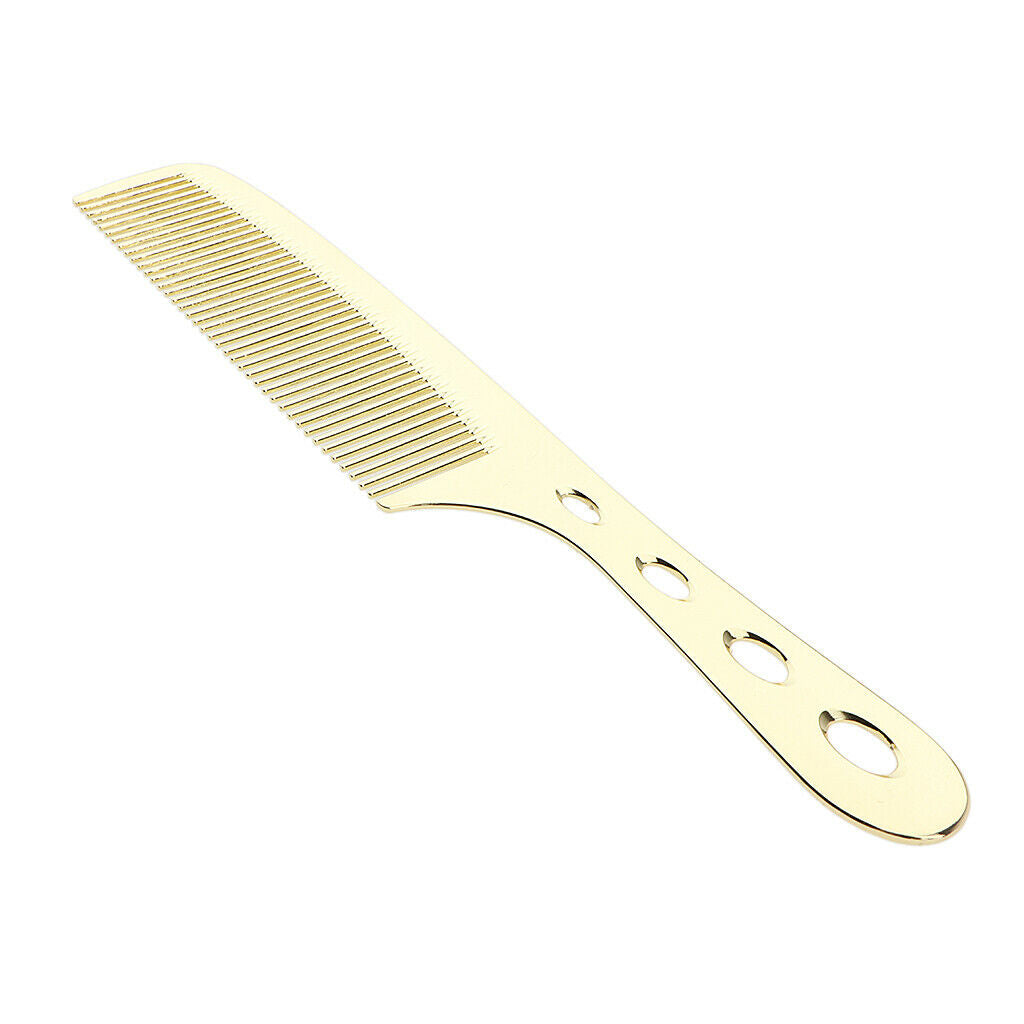Space Aluminum Antistatic Haircutting Styling Hairdressing Barber Comb Golden