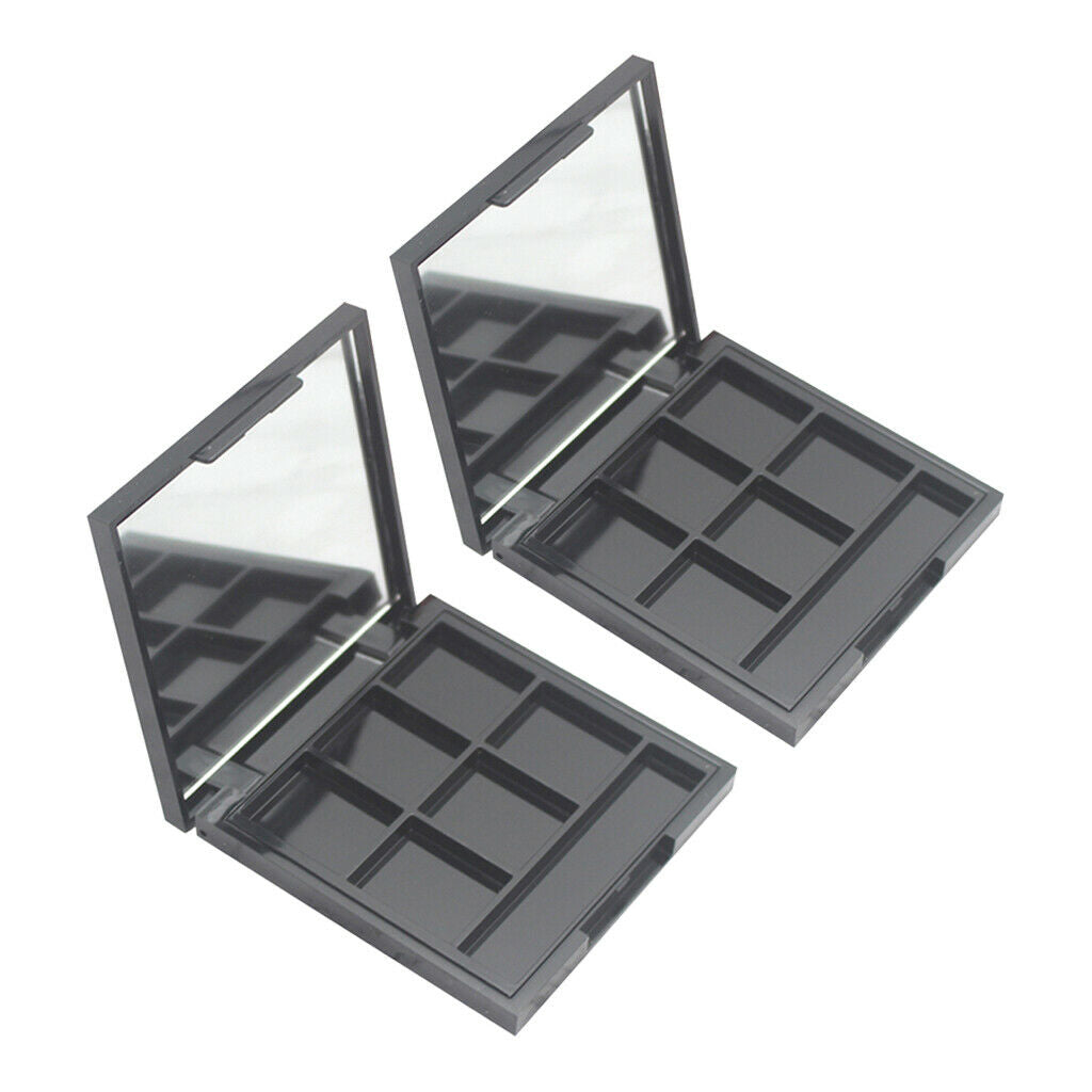 Pack of 2 6 Slots Plastic Eyeshadow Palette Tray DIY Eye Shadow Powder Case