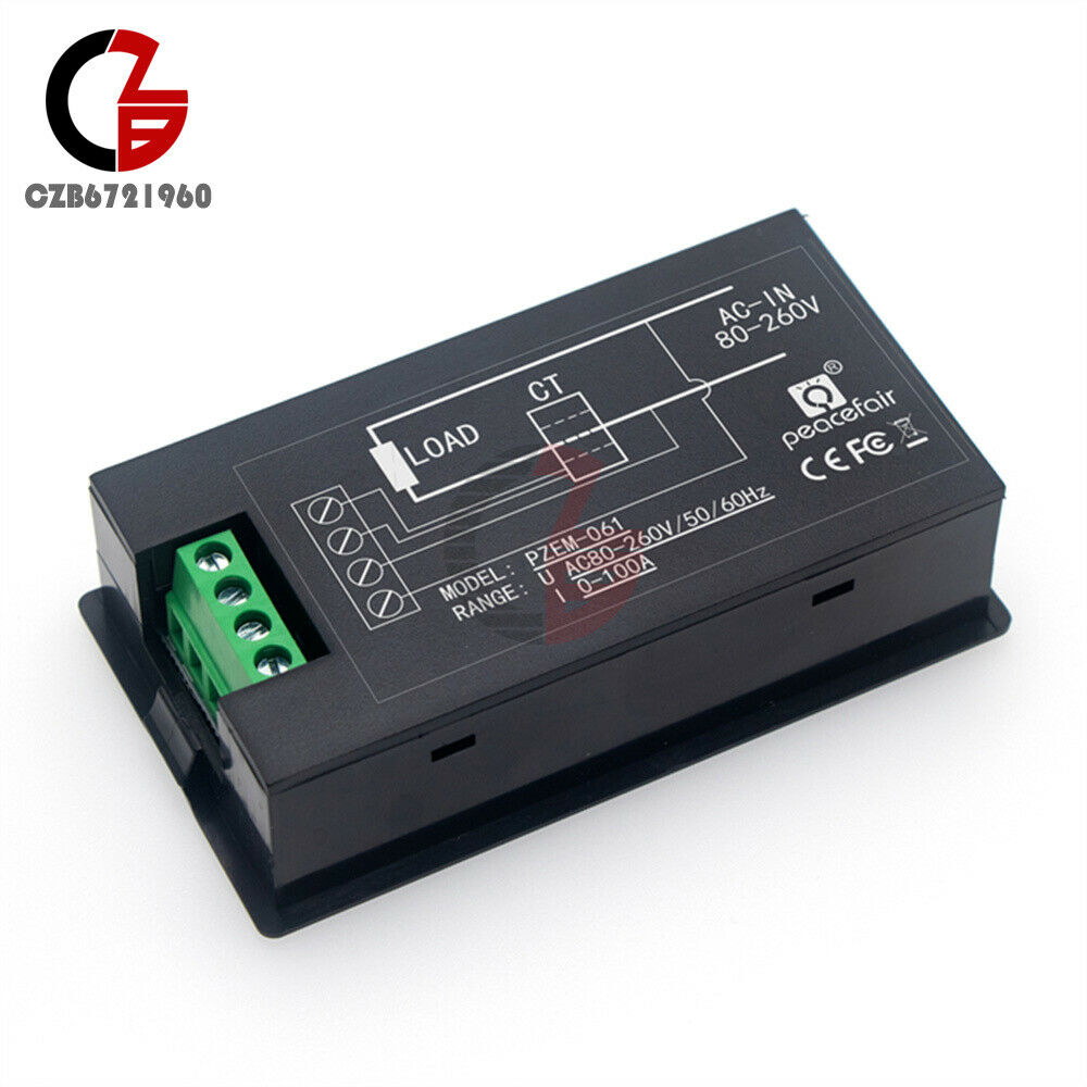 PZEM-061 AC80-260V Power Detector Voltmeter Ammeter Frequency Multimeter