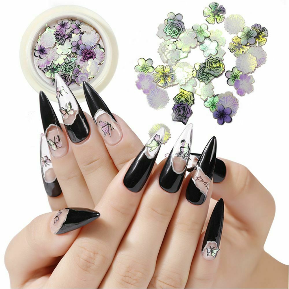 Pattern Wood Pulp Flakes Nail Paillettes Ultrathin Holographic Nail Art Sequins