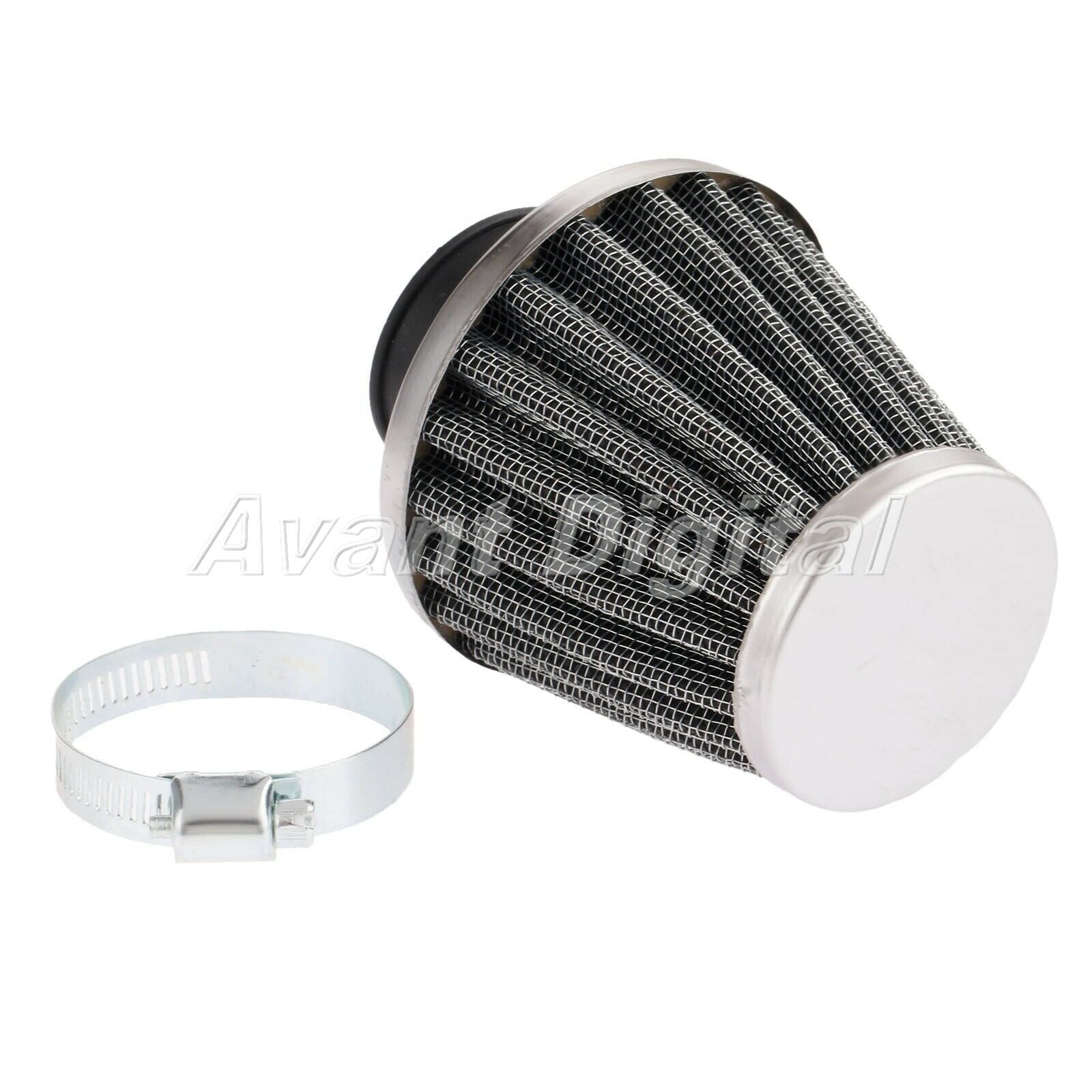 Motorcycle Motorbike 35mm Double Layer Steel Filter Gauze Clamp-on Air Filter