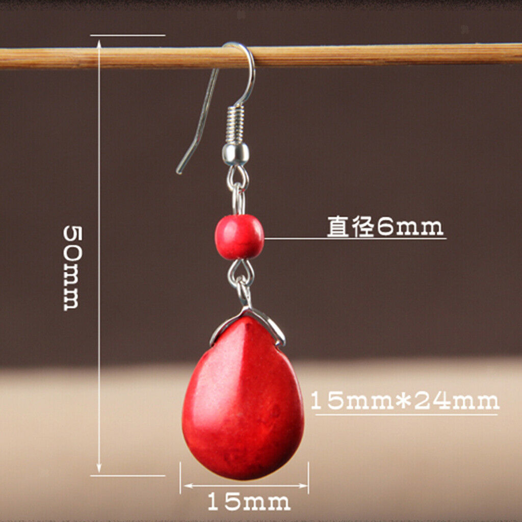 Temperament Texture Turquoise Earrings Bridal Dangle Drop Ear Rings White