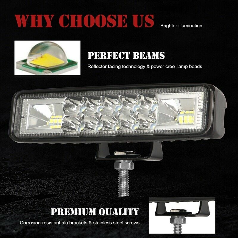 New 120W 6 Inch Two Rows Mixed Light LED Work Light Spotlight Bar Car SUV Off-K8