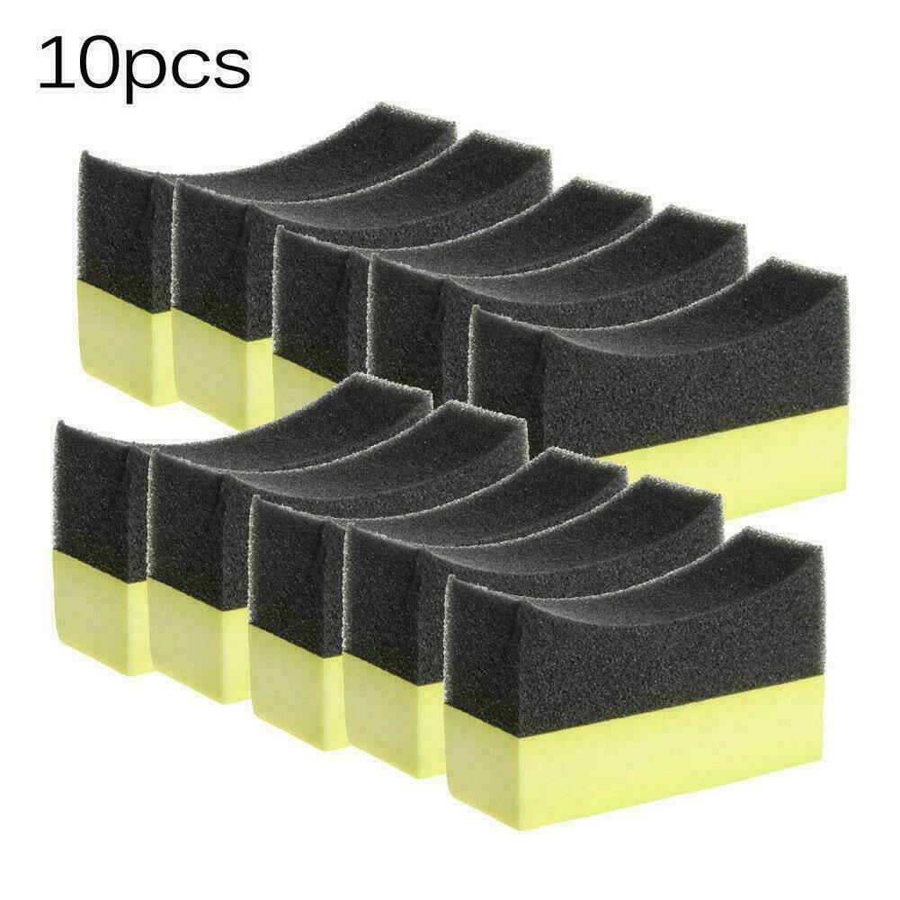 10Pcs Car Wheel Washer Tyre Tire Dressing Applicator Sponge L0Z0 Curved Q9P1