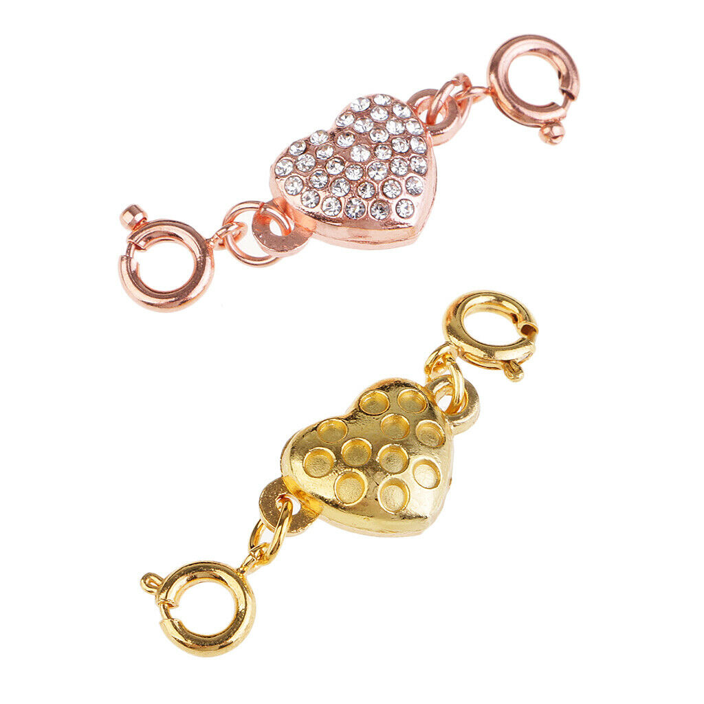 2 Sets Heart Shape Magnetic Clasp Buckle Link Locks for DIY Jewelry Connect
