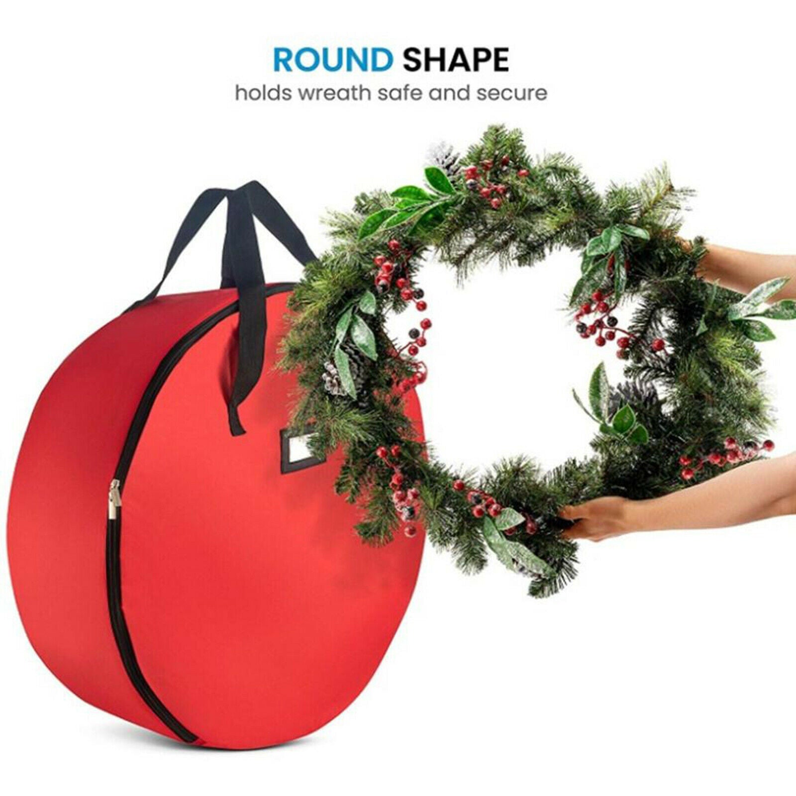 Christmas Wreath Storage Bag , Durable Oxford Cloth Easy to Slip the wreath in