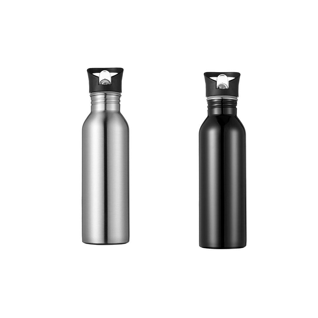 2Pcs 750ml 26 oz Stainless Steel Water Bottle Sports Flask Cup Jug Suck Top