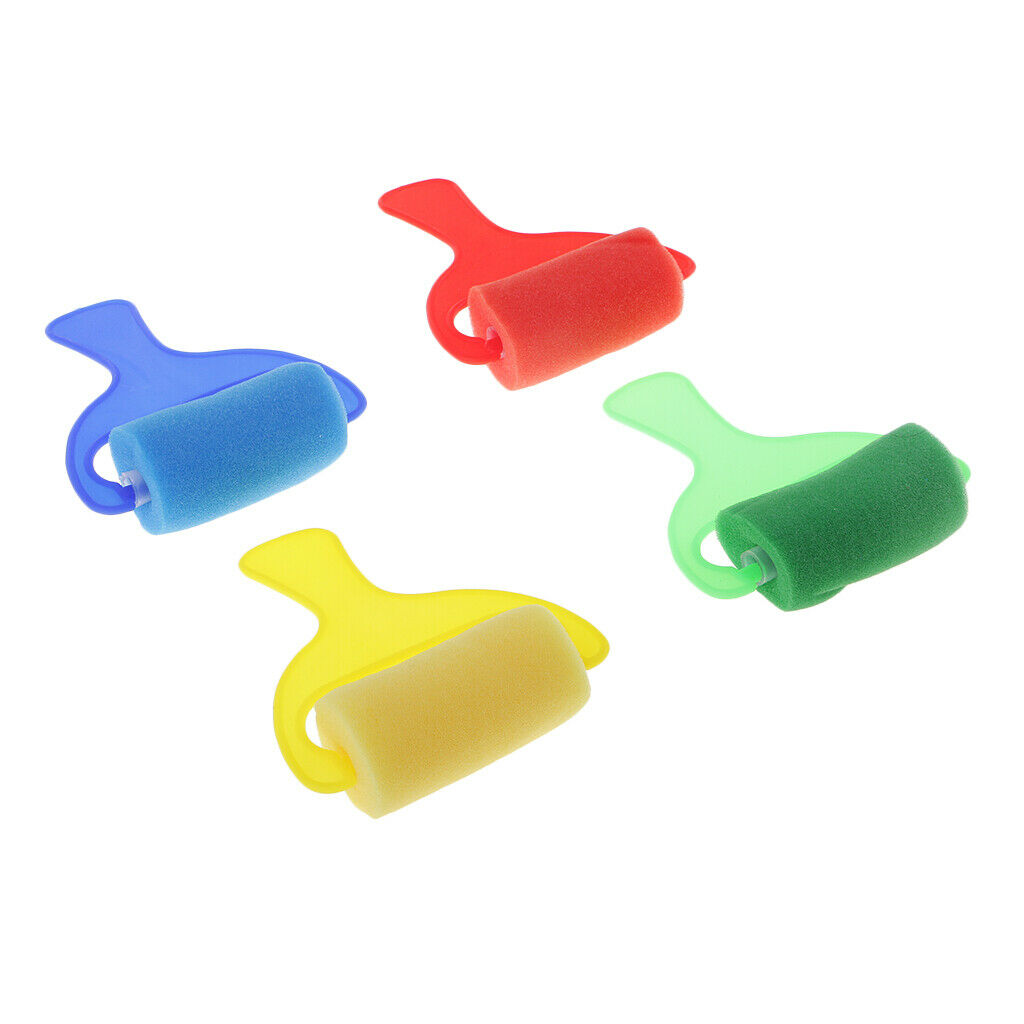 Set of 4pcs Sponge Brush Paint Roller Kid Art Craft Painting Drawing Tools