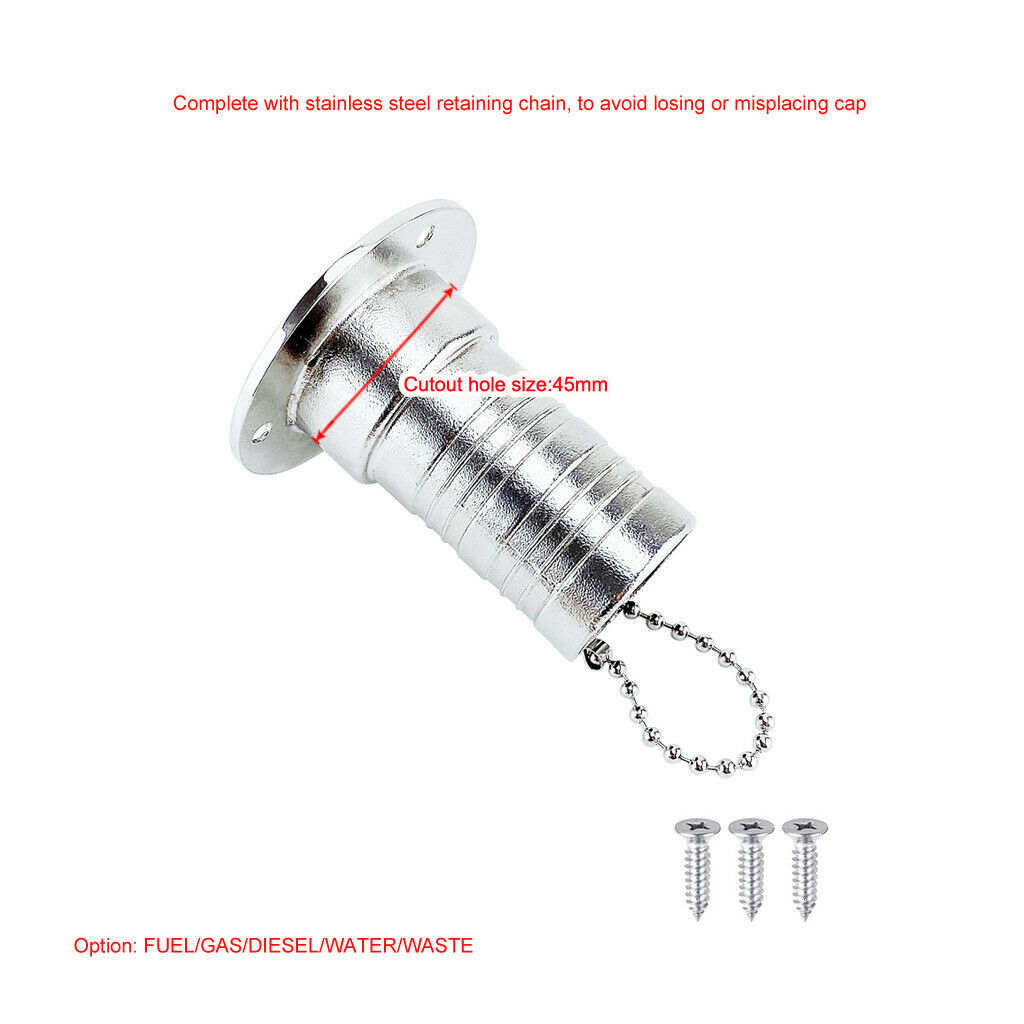Boat Gas Fill Keyless   1-1/2" Boat Accessory Fit for Hose Deck Fill