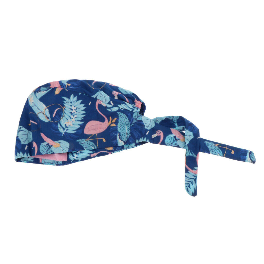 Womens Mens Cotton Adjustable Flamingo Printed Nurse Scrub   Chemo