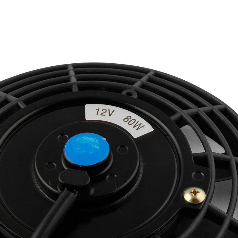 Universal for Car 80W Electric Radiator Cooling Fan Kit 7'' 12V Push Pull Black