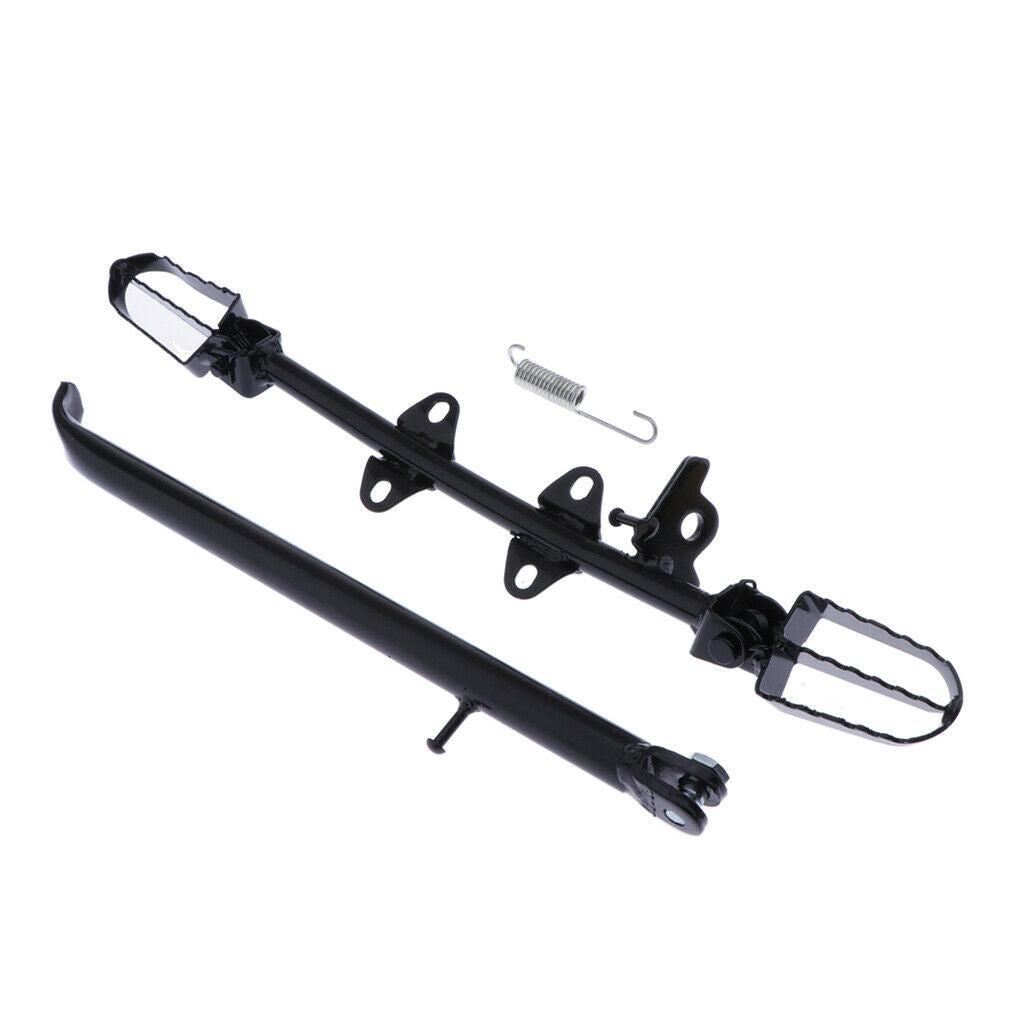 Aluminum CNC Motorcycle Foot Pegs + Kickstand for 110 120 125cc Moped ATV