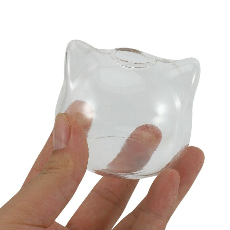 Cat Shaped Glass Vase Hydroponic Plant Flower Vase Terrarium Container Pot DecF5