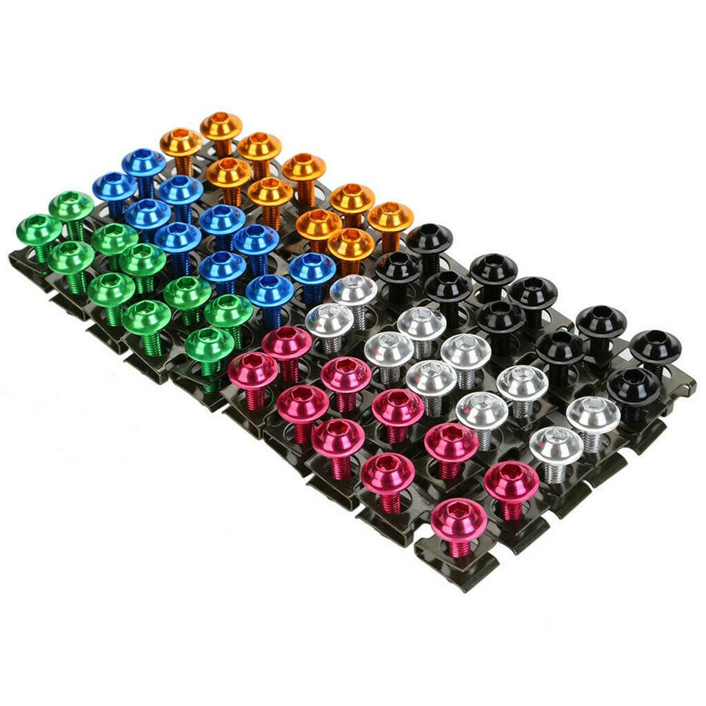 10x Black CNC M6 Fastener Speed Bolts Kit Fairings Screw Mounting Nut Clip