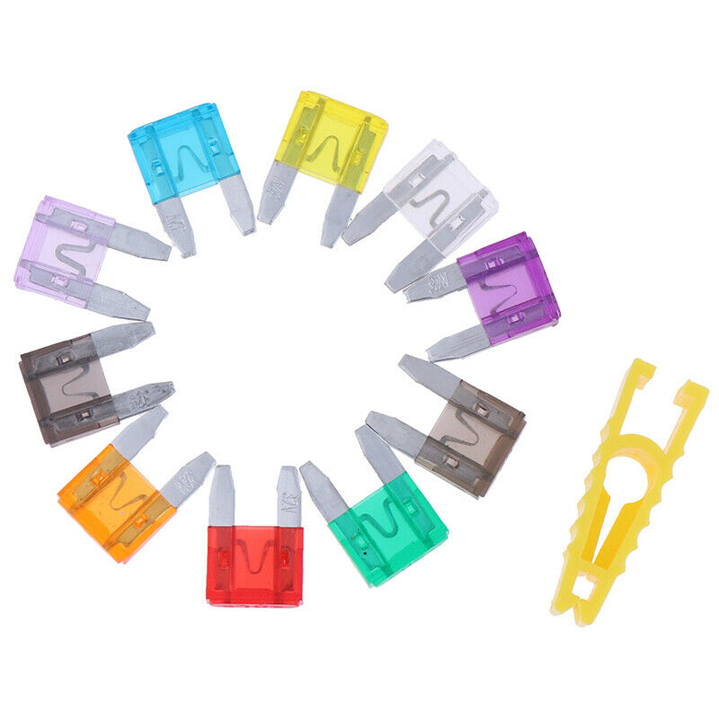 1Set Car Truck MINI Blade Fuses 5A 10A 15A 20A 25A 30A Fuses Kit With ClipBDAU