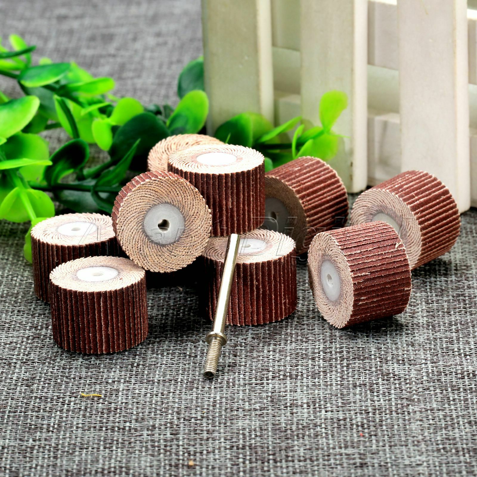 Rotary Tool 20mm Buffing Grinding 240Grit Sandpaper Flap Wheel Head & Mandrel